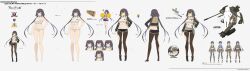 Rule 34 | 1girl, ?, absurdres, aosora kamiya, ash arms, bare legs, black pantyhose, blue eyes, blunt bangs, breasts, brown hair, butt crack, cheerleader, chewing gum, cleavage, closed mouth, collarbone, concept art, full body, highres, incredibly absurdres, jacket, knife, looking at viewer, low twintails, m41 bulldog (ash arms), medium breasts, midriff, official art, pantyhose, pom pom (cheerleading), shoes, solo, twintails, weapon