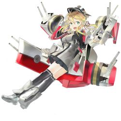 Rule 34 | 10s, 119, 1girl, :d, anchor hair ornament, blonde hair, full body, gloves, green eyes, hair ornament, hat, highres, kantai collection, long hair, looking at viewer, machinery, open mouth, peaked cap, pleated skirt, prinz eugen (kancolle), salute, skirt, smile, solo, transparent background, turret, twintails, white background, white gloves