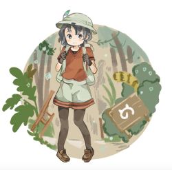 Rule 34 | 10s, 2girls, backpack, bag, black eyes, black gloves, black hair, blue eyes, blush, blush stickers, brown footwear, bucket hat, bush, commentary, frown, full body, gloves, hat, hat feather, japari symbol, kaban (kemono friends), kemono friends, landscape, loafers, looking at viewer, multiple girls, nose blush, onigiri (ginseitou), outdoors, pantyhose, plant, red shirt, safari hat, sandstar, serval (kemono friends), serval tail, shirt, shoes, short hair, short sleeves, shorts, sign, sketch, stairs, standing, striped, striped tail, tail, tareme, tree, vines