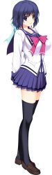 Rule 34 | 1girl, absurdres, blue eyes, blue hair, full body, highres, iizuki tasuku, lovely x cation, nanasawa yuni, school uniform, thighhighs, transparent background