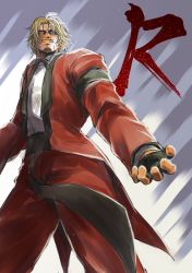 Rule 34 | 1boy, blonde hair, fingerless gloves, formal, gloves, kagehi no loo, male focus, rugal bernstein, solo, suit, the king of fighters