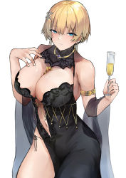 Rule 34 | 1girl, absurdres, alcohol, armlet, black dress, blonde hair, breasts, cleavage, cleavage cutout, clothing cutout, cup, dress, drinking glass, earrings, girls&#039; frontline, hair ornament, highres, jewelry, kyoyakyo, large breasts, mole, mole on breast, mole under eye, navel cutout, panties, short hair, side-tie panties, snowflake hair ornament, string panties, underwear, veil, vsk-94 (girls&#039; frontline), vsk-94 (night on the silver bay) (girls&#039; frontline), wine, wine glass