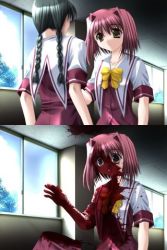 Rule 34 | 2girls, blood, death, emerging, explosion, guro, lowres, multiple girls, what