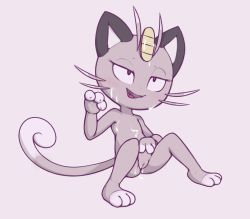 Rule 34 | 1girl, aftersex, alolan form, alolan meowth, animal ears, animal hands, blush, cat ears, cat tail, cleft of venus, creatures (company), cum, cum in pussy, cum on body, cum on upper body, cumdrip, facial, fangs, female focus, full body, furry, furry female, game freak, gen 7 pokemon, half-closed eyes, hand up, kekitopu, looking up, nintendo, nude, open mouth, pokemon, pokemon (creature), pokemon sm, purple eyes, pussy, simple background, sitting, smile, solo, spread legs, tail, teeth, tongue, uncensored, whiskers