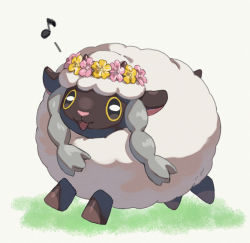 Rule 34 | :d, bad id, bad pixiv id, black eyes, creatures (company), full body, game freak, gen 8 pokemon, komame (st beans), musical note, nintendo, no humans, open mouth, pokemon, pokemon (creature), smile, solo, tongue, veil, wooloo