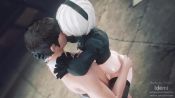 Rule 34 | 1boy, 1girl, 2b (nier:automata), 3d, animated, arms around neck, ass grab, black blindfold, blindfold, clothed female nude male, crossover, elbow gloves, face-to-face, girl on top, gloves, hairband, hetero, ichiban ushiro no daimaou, idemi, interior, juliet sleeves, kiss, long sleeves, moaning, nier:automata, nier (series), nude, pixie willow (voice actor), puffy sleeves, sai akuto, sex, shiny skin, short hair, sound, standing, standing sex, suspended congress, thighhighs, upstanding citizen, video, volkor
