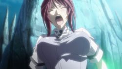 Rule 34 | 1girl, animated, animated gif, assisted exposure, blush, bouncing breasts, bound, bra, breast expansion, breasts, bursting breasts, closed eyes, glowing, highres, hoods entertainment, huge breasts, medium breasts, open mouth, oribe mafuyu, purple eyes, red hair, school uniform, seikon no qwaser, striped bra, striped clothes, surprised, tearing clothes, tight clothes, torn clothes, trembling, underwear, uno makoto