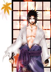 Rule 34 | 1boy, black eyes, black hair, leaf, male focus, naruto, naruto (series), riochance7, solo, uchiha sasuke