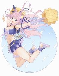 Rule 34 | 1girl, absurdres, blue eyes, blush, breasts, elf, hatsune (princess connect!), highres, large breasts, purple hair, long hair, looking at viewer, pointy ears, princess connect!, px 310, skirt, solo, swimsuit