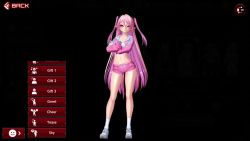 Rule 34 | 1girl, 3d, action taimanin, animated, audible music, demon girl, felicia (taimanin kurenai), gym uniform, lilith-soft, long hair, looking at viewer, navel, pink hair, pointy ears, red eyes, screencap, shiny skin, short shorts, shorts, smile, solo, sound, taimanin (series), taimanin kurenai, taimanin rpgx, talking, twintails, very long hair, video