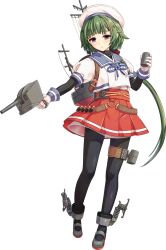 Rule 34 | 1girl, acea4, adapted turret, belt, black pantyhose, blue sailor collar, brown eyes, cannon, depth charge, full body, gloves, green hair, hat, holding, kantai collection, layered sleeves, long sleeves, looking at viewer, machinery, noumi (kancolle), pantyhose, pleated skirt, puffy short sleeves, puffy sleeves, red skirt, sailor collar, sailor hat, sailor shirt, shirt, short hair, short over long sleeves, short sleeves, skirt, solo, standing, transparent background, turret, under skirt, undershirt, white gloves, white hat, white shirt