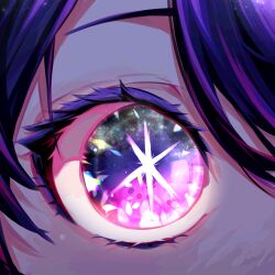 Rule 34 | 1girl, absurdres, close-up, commentary, eye focus, eyelashes, hair between eyes, highres, hoshino ai (oshi no ko), light particles, looking at viewer, multicolored eyes, multicolored hair, oshi no ko, pink eyes, pink hair, purple eyes, purple hair, raven mido, shadow, solo, star-shaped pupils, star (symbol), streaked hair, symbol-shaped pupils, variant set
