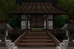 Rule 34 | 1jumangoku, architecture, box, check copyright, commentary request, copyright request, dark background, donation box, east asian architecture, landscape, no humans, original, outdoors, rope, shimenawa, shrine, stairs, stone lantern, tree