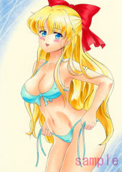 Rule 34 | aino minako, bikini, bishoujo senshi sailor moon, blonde hair, blue eyes, mugen z003, sailor venus, swimsuit