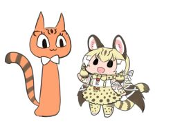 Rule 34 | 1girl, animal ears, bokoboko (pandagapanda1), cat, cat ears, cat girl, cat tail, extra ears, geoffroy&#039;s cat (kemono friends), kemono friends, kemono friends v project, tail, virtual youtuber