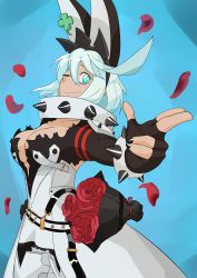Rule 34 | 1girl, absurdres, arc system works, breasts, cleavage, dress, elphelt valentine, guilty gear, guilty gear xrd, highres, large breasts, one eye closed, smile