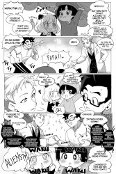 Rule 34 | + +, 2boys, 2girls, anya (spy x family), bob cut, car, carrying overhead, comic, commentary, crossover, dragon ball, dragon ball super, dragon ball super super hero, eden academy school uniform, english commentary, english text, father and daughter, glasses, greyscale, hairpods, handshake, hat, highres, lab coat, monochrome, motor vehicle, multiple boys, multiple girls, own hands together, pan (dragon ball), puffphox, school uniform, son gohan, sparkle, spy x family, thought bubble, twilight (spy x family)