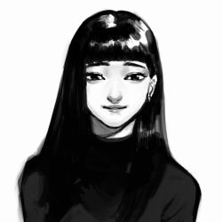 Rule 34 | 1girl, asian, bad id, bad twitter id, blunt bangs, character request, commentary request, copyright request, earrings, eyebrows, greyscale, jewelry, kondate (inugrm), lips, long hair, looking at viewer, makeup, mascara, monochrome, nose, nostrils, parted lips, simple background, smile, solo, teeth, upper body, white background