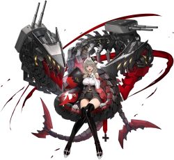 Rule 34 | 1girl, azur lane, black footwear, boots, brown eyes, brown skirt, buttons, closed eyes, detached sleeves, hair ornament, hand up, highres, holding, holding toy, knees together feet apart, luetzow (azur lane), machinery, nail polish, official art, open mouth, red nails, rigging, shirt, shirt tucked in, sitting, skirt, sleeves past wrists, solo, souji hougu, stuffed animal, stuffed toy, thigh boots, thighhighs, toy, transparent background, white hair, white shirt, yawning