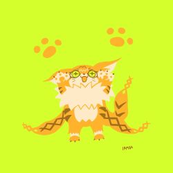 Rule 34 | cat, digimon, digimon (creature), green eyes, happy, highres, meicoomon, orange fur, smile, solo