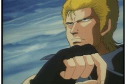 Rule 34 | 1980s (style), 1boy, animated, animated gif, black gloves, blonde hair, fingerless gloves, gloves, lowres, m.d. geist, male focus, md geist, mds-02 geist, ohata koichi, oldschool, retro artstyle, solo, sunglasses