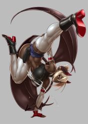 Rule 34 | 00s, 1girl, :o, abs, ankle boots, arm support, armpits, ass, bare shoulders, black footwear, black panties, black wings, blue lips, blue shorts, boots, breasts, bulge, covered erect nipples, cum, cutoffs, dark-skinned female, dark skin, demon girl, demon horns, demon tail, demon wings, denim, denim shorts, detached sleeves, ear piercing, earrings, ejaculation under clothes, erection, erection under clothes, fingerless gloves, foglia (taimanin asagi), folded ponytail, from side, full body, fur trim, futanari, gloves, hair between eyes, hair ornament, hairclip, halterneck, hand on own thigh, high heel boots, high heels, horns, impossible clothes, jewelry, kicking, large breasts, legs, lights, lipstick, looking at viewer, makeup, midriff, mikoyan, motion blur, muscular, muscular female, nail polish, navel, official art, open fly, open mouth, panties, parted bangs, penis, piercing, pink nails, pointy ears, red eyes, red gloves, serious, short shorts, shorts, simple background, skin tight, sleeveless, solo, split, sports bra, spread legs, tail, tail ornament, tail ring, tail wrap, taimanin (series), taimanin asagi, taimanin asagi kessen arena, thighhighs, thighs, unbuttoned, underwear, upside-down, very dark skin, white hair, white thighhighs, wings