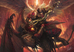 Rule 34 | 2boys, angel wings, angron, armlet, armor, battle, blonde hair, cable, chaos (warhammer), commentary, demon, demon tail, demon wings, english commentary, fingernails, glowing, glowing eyes, glowing mouth, gold armor, hair tubes, heresy, holding, holding sword, holding weapon, hooves, kheljay, laurel crown, lightning, long hair, lost primarchs, multiple boys, open mouth, ornate armor, pauldrons, power armor, primarch, pulling, sanguinius, sharp fingernails, sharp teeth, shoulder armor, spiked armlet, spiked armor, spiked tail, sword, tail, teeth, tube, warhammer 40k, weapon, wings