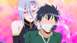 Rule 34 | 10s, 1boy, 1girl, animated, animated gif, bound, arthropod girl, kurusu kimihito, monster girl, monster musume no iru nichijou, rachnera arachnera, red eyes, smile, spider girl, tied up