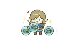 Rule 34 | . ., 1boy, aqua eyes, armor, blonde hair, blue shirt, blush, blush stickers, boots, brown footwear, chibi, full body, hands up, happy, holding, kinakomochi (monsteromochi), link, male focus, musical note, notice lines, open mouth, pointy ears, shirt, short hair, shoulder armor, sidelocks, simple background, smile, solo, sparkle, standing, the legend of zelda, the legend of zelda: tears of the kingdom, v-shaped eyebrows, white background, zonai device