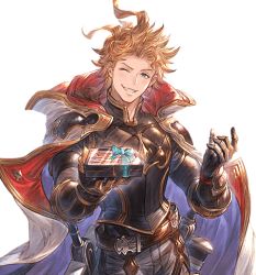 Rule 34 | 1boy, ;), armor, belt, blonde hair, blue eyes, cape, gauntlets, gift, granblue fantasy, incoming gift, male focus, minaba hideo, official art, one eye closed, pov, seofon (granblue fantasy), smile, sword, transparent background, weapon, white day