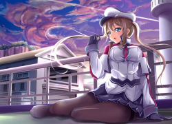 Rule 34 | 10s, 1girl, black gloves, blonde hair, breasts, capelet, celtic knot, cross, gloves, graf zeppelin (kancolle), hair between eyes, hat, iron cross, kantai collection, long hair, long sleeves, military, military hat, military uniform, pantyhose, parted lips, peaked cap, sidelocks, solo, uniform, yumibakama meme
