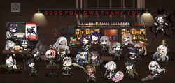 Rule 34 | &gt; &lt;, 404 (girls&#039; frontline), 6+girls, :&lt;, @ @, agent (girls&#039; frontline), alchemist (girls&#039; frontline), alcohol, android, architect (girls&#039; frontline), arms behind back, banana (girls&#039; frontline), bandages, bar (place), bartender, baseball bat, beer, beer bottle, beer mug, beret, black dress, black footwear, black gloves, black hair, black legwear, black serafuku, black shorts, black skirt, blender (object), blonde hair, blush, booth seating, bottle, braid, brick wall, broken furniture, broken glass, brown eyes, brown hair, ceiling light, chainsaw, chasing, chibi, closed eyes, commentary, crack, cracked wall, crossover, cup, dark-skinned female, dark skin, destroyer (girls&#039; frontline), dinergate (girls&#039; frontline), door, double bun, dreamer (girls&#039; frontline), dress, drooling, drunk, elisa (girls&#039; frontline), english commentary, english text, executioner (girls&#039; frontline), eyepatch, facial mark, fighting, food, french fries, frilled dress, frills, full-face blush, g11 (girls&#039; frontline), gager (girls&#039; frontline), gas mask, girls&#039; frontline, giving, glass, gloves, green eyes, grey hair, hair between eyes, hair bun, hair ornament, hair ribbon, hand fan, hat, head bump, headgear, highres, hk416 (girls&#039; frontline), holding own arm, hunter (girls&#039; frontline), indoors, intruder (girls&#039; frontline), jacket, jill stingray, judge (girls&#039; frontline), long hair, long sleeves, ls frontline), m16a1 (boss) (girls&#039; frontline), m16a1 (girls&#039; frontline), m4 sopmod ii (girls&#039; frontline), m4a1 (girls&#039; frontline), maid, maid headdress, margarita, mask, megaphone, milestone celebration, military jacket, missing poster, mug, multicolored hair, multiple girls, navel, o o, hugging object, on head, on person, on table, one eye closed, one side up, open mouth, ouroboros (girls&#039; frontline), pantyhose, pet bed, pink eyes, pink hair, pool table, poster (object), purple eyes, purple hair, red eyes, red hair, ribbon, ripper (girls&#039; frontline), ro635 (girls&#039; frontline), robot, sangvis ferri, scar, scar across eye, scar on face, scarecrow (girls&#039; frontline), school uniform, serafuku, shaded face, short hair, shorts, sidelocks, sitting, skirt, smile, springfield (girls&#039; frontline), sprite art, st ar-15 (girls&#039; frontline), streaked hair, swept bangs, swinging, table, teardrop, tearing up, thank you, the mad mimic, thighhighs, twintails, ump40 (girls&#039; frontline), ump45 (girls&#039; frontline), ump9 (girls&#039; frontline), va-11 hall-a, ventilation shaft, very long hair, white hair, wig, wine bottle, x x, yellow eyes