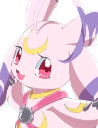 Rule 34 | ahoge, claws, crescent moon, digimon, happy, highres, lunamon, moon, pink eyes, smile