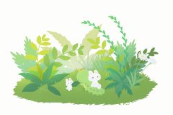 Rule 34 | :&gt;, ayu (mog), blush stickers, rabbit, caterpillar, daisy, flower, grass, no humans, original, signature, smile, symbol-only commentary, white background, white flower