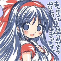 Rule 34 | 1girl, ainu clothes, blue eyes, blue hair, breasts, hair ribbon, hand on own chest, highres, long hair, looking at viewer, nakoruru, open mouth, ribbon, samurai spirits, sideboob, small breasts, smile, snk, solo, the king of fighters