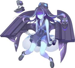 Rule 34 | 1girl, akira (kadokawa), blue eyes, character request, full body, hammer, kantai collection, long hair, machinery, multicolored hair, official art, red eyes, solo, tools, transparent background, twintails, wrench