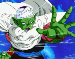 Rule 34 | &gt;:d, 1boy, :d, alien, arm guards, cape, clenched hand, colored skin, dragon ball, dragonball z, fingernails, green skin, male focus, nail polish, open mouth, outdoors, outstretched arm, piccolo, pointy ears, screencap, sharp fingernails, shoulder pads, smile, solo, spread fingers, teeth, turban, upper body, v-shaped eyebrows, white cape, white nails, wind