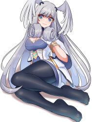 1girl blue_eyes grey_hair head_wings highres long_hair melia_antiqua solo very_long_hair wings xenoblade_chronicles_(series) xenoblade_chronicles_1 xenoblade_chronicles_3 yaizaberry