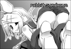 Rule 34 | 1girl, greyscale, hermmy, kagamine rin, lowres, monochrome, solo, vocaloid