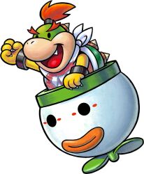 Rule 34 | 1boy, bowser jr., bracelet, clenched hand, fang, horns, jewelry, koopa clown car, male focus, mario &amp; luigi: bowser&#039;s inside story, mario &amp; luigi rpg, mario &amp; luigi rpg (style), mario (series), neckerchief, nintendo, open mouth, red hair, spiked shell