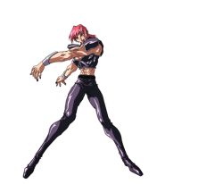 Rule 34 | 1990s (style), 1boy, abs, animated, animated gif, armor, bat wings, choujin gakuen gowcaizer, full body, game, hellstinger, kash gyustan, male focus, muscular, navel, oobari masami, pink hair, power suit, red hair, retro artstyle, solo, tattoo, wings