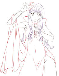 Rule 34 | 00s, 1girl, arm up, armpits, bare arms, bare shoulders, bow, breasts, covered navel, cowboy shot, dress, earrings, flower, gloves, groin, hair flower, hair ornament, hibiscus, holding, holding microphone, jewelry, lineart, long hair, looking at viewer, macross, macross frontier, medium breasts, microphone, monochrome, pelvic curtain, sheryl nome, sideboob, simple background, single earring, solo, spot color, standing, very long hair, white background