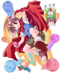 Rule 34 | 3boys, :3, ahoge, bad id, bad pixiv id, bandaid, bandaid on leg, blue cape, blue vest, brown eyes, brown hair, brown shorts, cape, chibi, chiffon (fortune summoners), chupil, closed mouth, colm (fortune summoners), commentary request, fortune summoners, full body, green shirt, hair between eyes, headband, hizukiryou, leon (fortune summoners), looking at viewer, male focus, multiple boys, o o, open mouth, rabbit, red cape, shirt, short hair, shorts, socks, vest, white background, white footwear, white shirt, | |