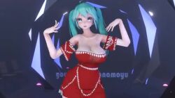 Rule 34 | 3d, animated, aqua eyes, aqua hair, audible music, bouncing breasts, breasts, cleavage, dancing, dress, hatsune miku, high heels, large breasts, mikumikudance (medium), panties, sound, tagme, thick thighs, thighs, twintails, underwear, video, vocaloid, white panties