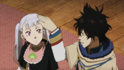 Rule 34 | 1boy 1girl, bad tag, beaitiful couple, bestship, black clover, couple, head pat, hot, noelle silva, power couple, soft touch, touching head, twintails, yuno (black clover)