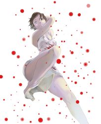 Rule 34 | 1girl, bad id, bad pixiv id, blood, female focus, from below, high heels, kaede smith, killer7, shoes, solo, tani (tus), white background
