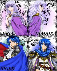Rule 34 | 2boys, 2girls, 74, age difference, armor, brother and sister, cape, deirdre (fire emblem), father and son, fire emblem, fire emblem: genealogy of the holy war, julia (fire emblem), light purple hair, long hair, mother and daughter, mother and son, multiple boys, multiple girls, nintendo, purple eyes, seliph (fire emblem), siblings, sigurd (fire emblem)