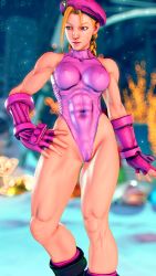 Rule 34 | 1girl, 3d, absurdres, alternate color, antenna hair, bare shoulders, blonde hair, blue eyes, braid, breasts, cameltoe, cammy white, clenched hand, covered navel, curvy, flexible, gloves, hat, highleg, highleg leotard, highres, leotard, lips, long hair, medium breasts, pink gloves, pink hat, pink leotard, ryona, screencap, shiny clothes, solo, street fighter, street fighter v, thighs, third-party edit, thong leotard, twin braids, very long hair, wide hips