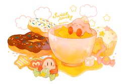 Rule 34 | :o, ^ ^, blush stickers, candy, closed eyes, cloud, cookie, cream, cup, cupcake, doughnut, closed eyes, food, food focus, kirby, kirby (series), maxim tomato, nintendo, no humans, pechika, sleeping, sprinkles, star (symbol), sugar cube, twitter username, waddle dee, white background, | |