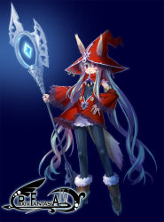 Rule 34 | 1girl, animal ears, boots, detached sleeves, ears through headwear, flat chest, fujimon, hand on own hip, hat, highres, hip focus, long hair, pixiv fantasia, pixiv fantasia 4, purple eyes, purple hair, rabbit ears, solo, staff, tail, very long hair, witch hat, zipper